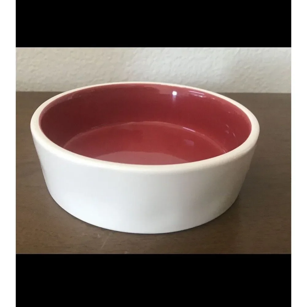 Rae Dunn Naughty Claws Cat Dish Red White 5